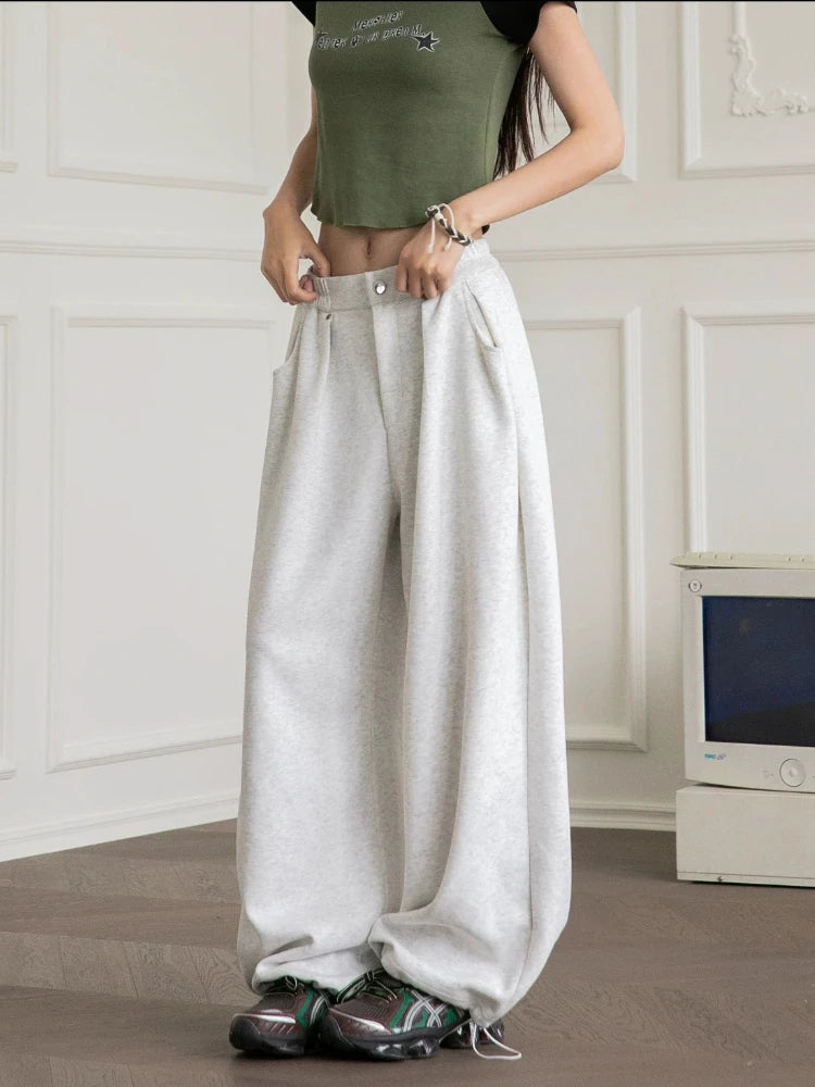 HOUZHOU Vintage Baggy Sweatpants Women Autumn 2024 New Y2k Korean