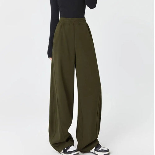 Deeptown Black Basic Women's Sweatpants Oversized Jogging Korean
