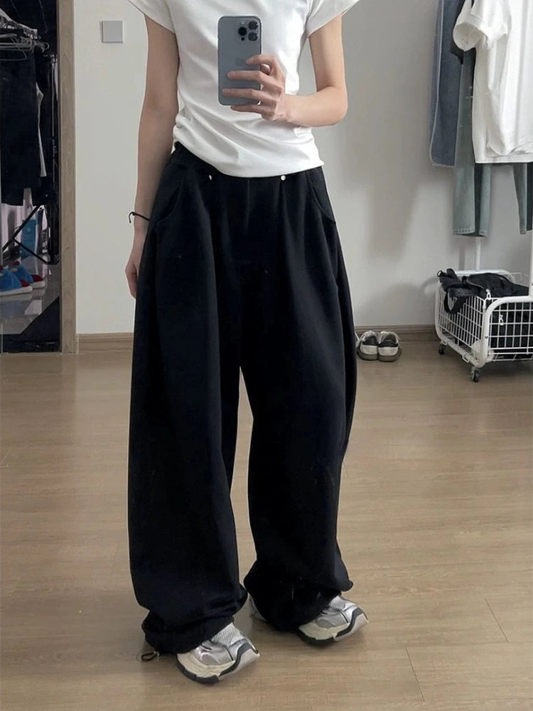 HOUZHOU Vintage Baggy Sweatpants Women Autumn 2024 New Y2k Korean