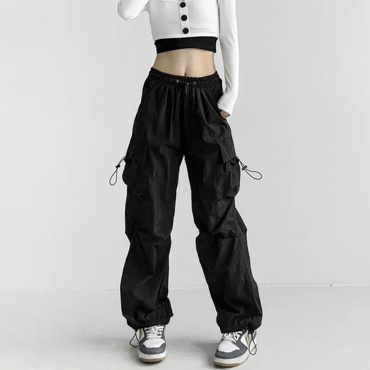Harajuku Parachute Pants Y2K Streetwear Wide Leg Baggy Cargo Trousers