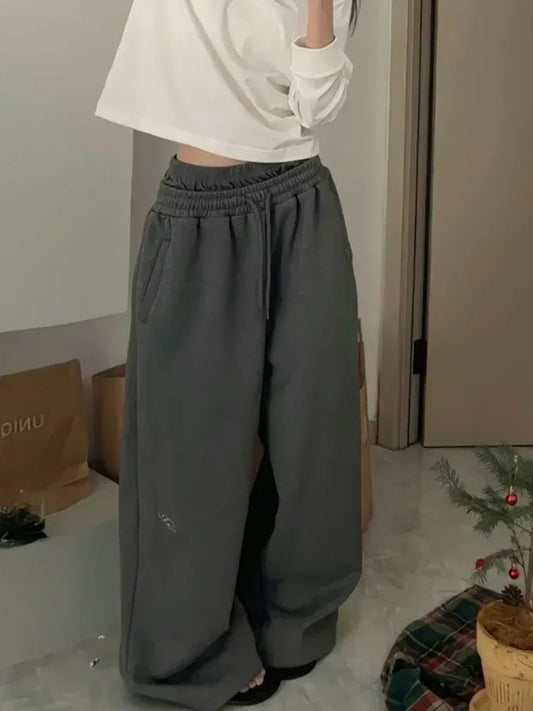 HOUZHOU Y2k Vintage Woman Baggy Sweatpants Joggers Oversized Korean