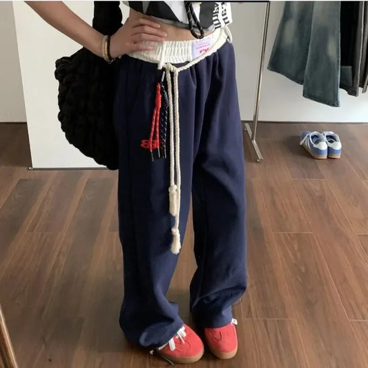 Deeptown Vintage Baggy Sweatpants Woman Y2k America Sports Hip Hop