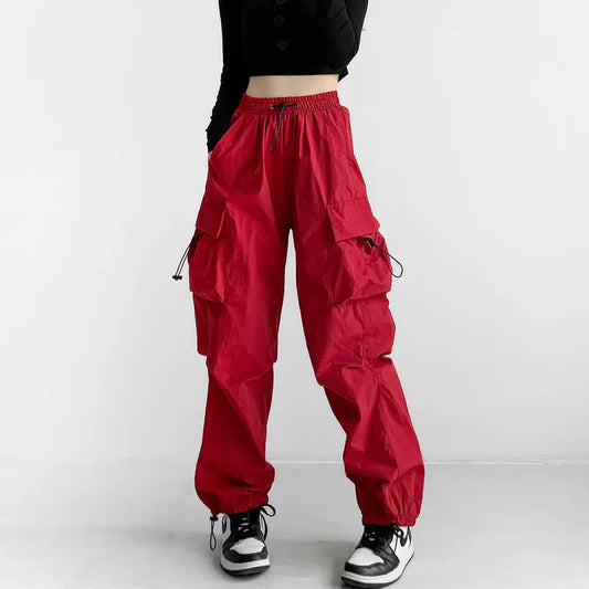 Harajuku Parachute Pants Y2K Streetwear Wide Leg Baggy Cargo Trousers
